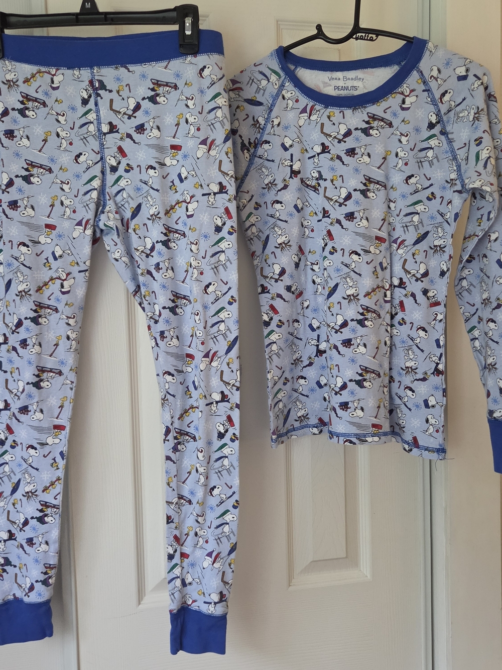 Peanuts Snoopy Pajama Set By Vera Bradley Light Blue Size M Long Sleeve & Pants